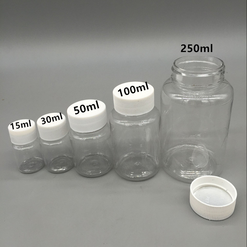 15/30/50/100/200/250ml塑料试剂瓶 药瓶 大口透明PET 样品瓶