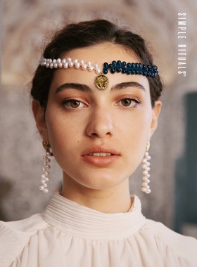 Simple Rituals赵昭仪同款女神橄榄意大利复古高雅显白玻璃耳钉环