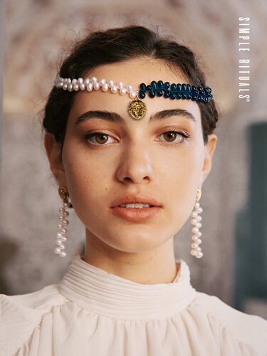 Simple Rituals赵昭仪同款女神橄榄意大利复古高雅显白玻璃耳钉环