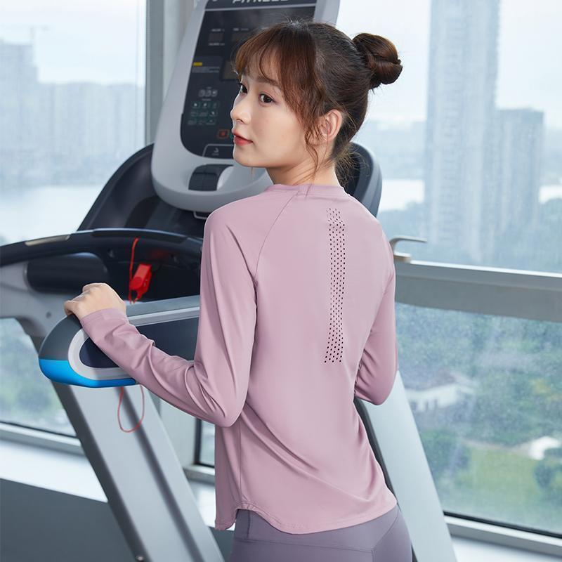 【清仓】瑜伽服女上衣跑步速干紧身训练服专业运动健身服长袖t恤