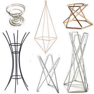 空气凤梨铁艺支架 花架底座几何架 无土懒人植物绿植几何架底座