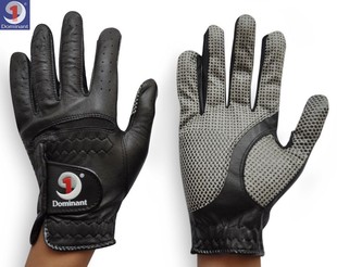特价正品Dominant男士高尔夫手套黑色羊皮手套带防滑粒左右手双手