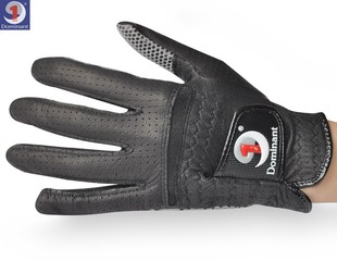 新正品Dominant男士高尔夫手套黑色羊皮带防滑粒带透气孔左手单支