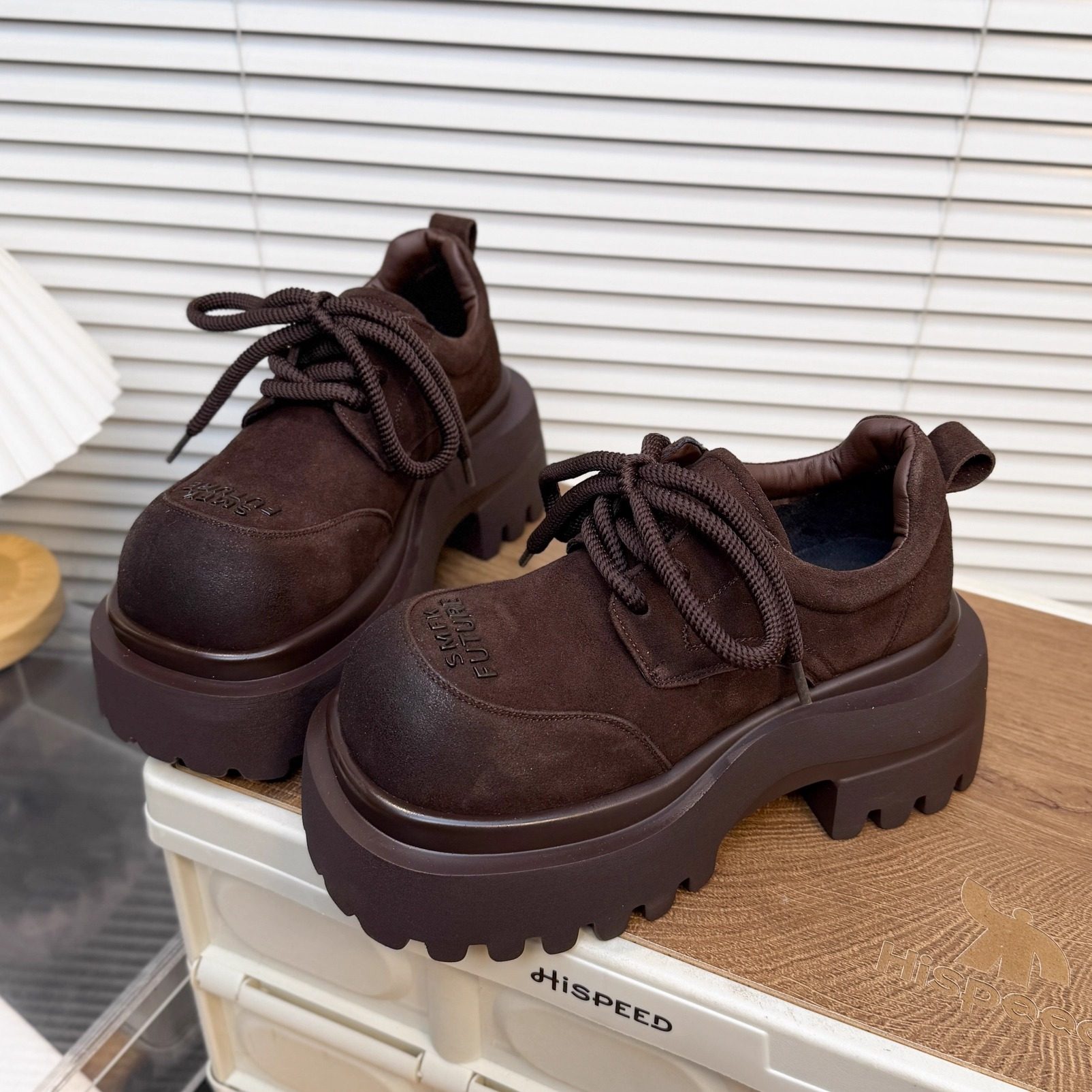 日本OFFCAT磨砂真皮厚底大头系带小皮鞋女学院风系带乐福鞋休闲鞋