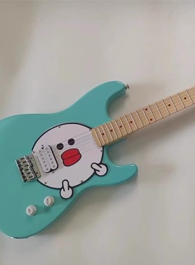 绿色狗熊白色护板学生练习电吉他green children electric guitar