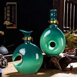 景德镇创意酒瓶 空酒瓶定制 家用仿古密封陶瓷瓶 一斤装饰白酒瓶