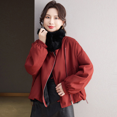 巨好看海宁皮草短款双面穿派克服