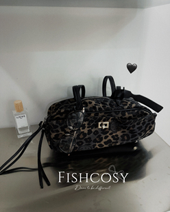 休闲背包 酷甜豹纹 百搭腋下包 印花波士顿包 夏威夷人鱼 kitty