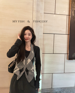 叠穿也是巨好看 露背吊带背心 夏威夷人鱼 韩国菱格纹 挂脖针织