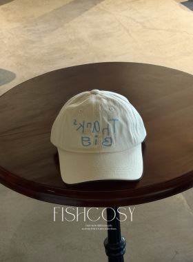 浅色棒球帽 韩国原版！软顶巨舒服自在好看 刺绣浅蓝色字母好夏天