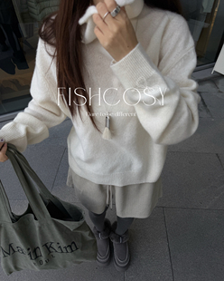 新品 半高领牛绒针织打底衫 韩国2025冬季