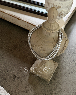 叠搭美学 韩国2025新品 灰色珍珠组合项链 fish独家 多层项链