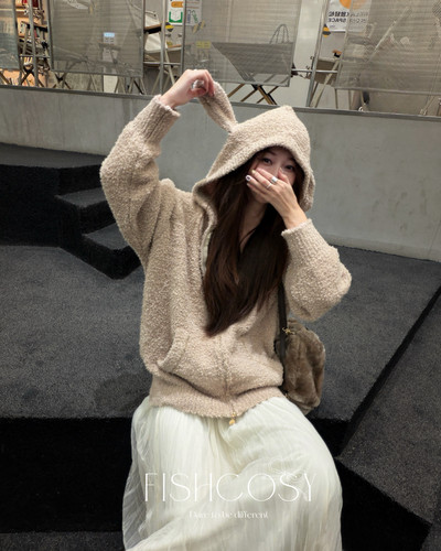 软糯熊仔*独家款 韩国定制面料 软绵绵亮线熊外套卫衣开衫my fish