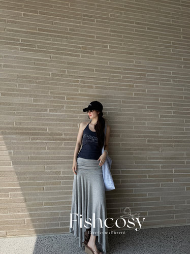 超级舒服！莫代尔垂感 不规则松紧腰褶皱半身裙 韩国2025新品