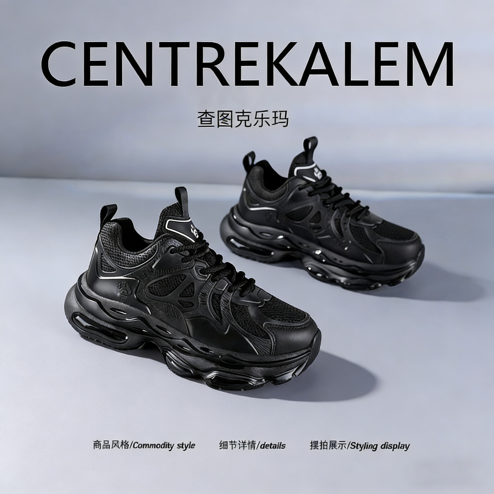 【美国CENTRE KALEM 专柜】秋冬新款老爹鞋男潮流厚底增高运动鞋