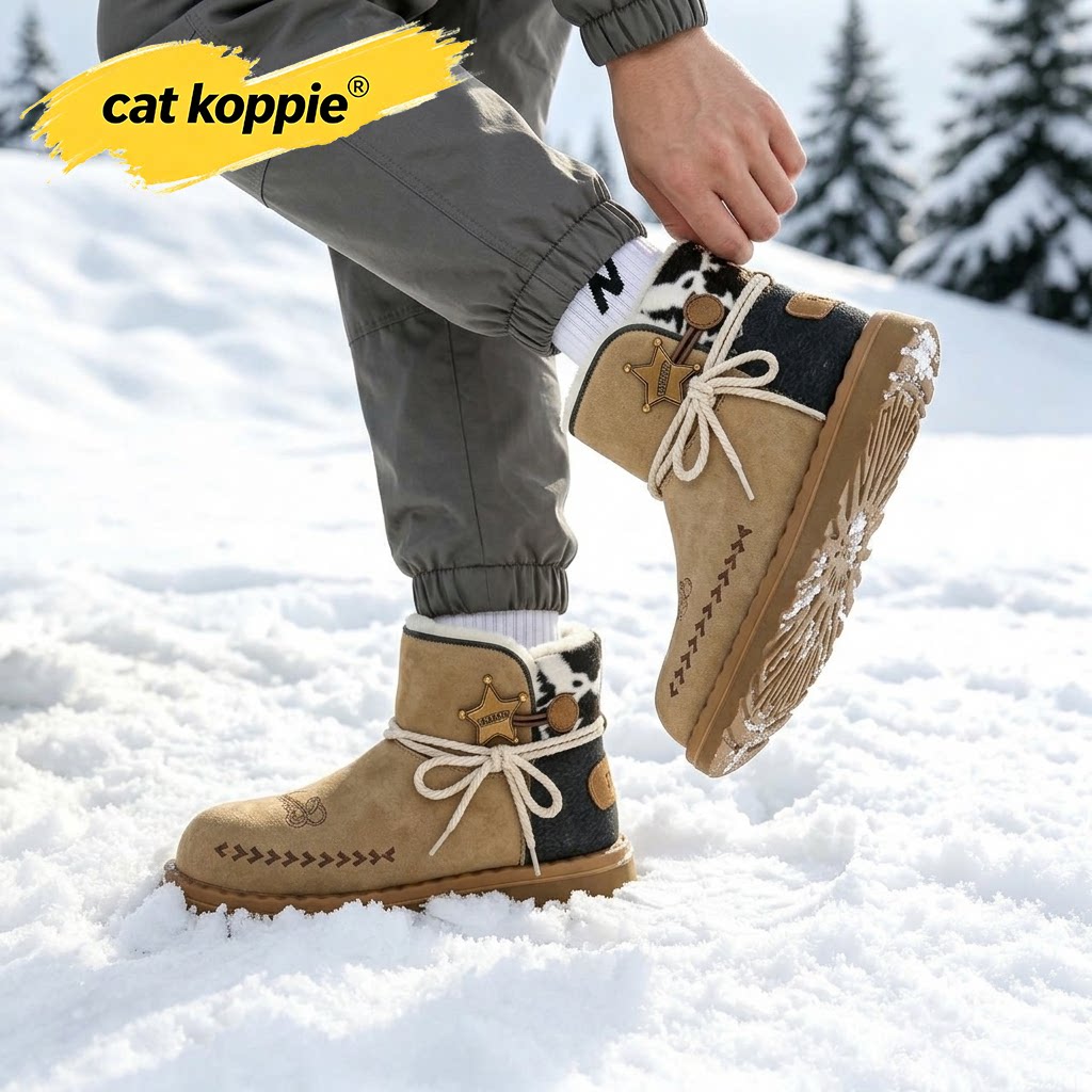 Cat Koppie雪地靴女2026新款冬季加绒加厚保暖棉鞋厚底防滑棉靴子