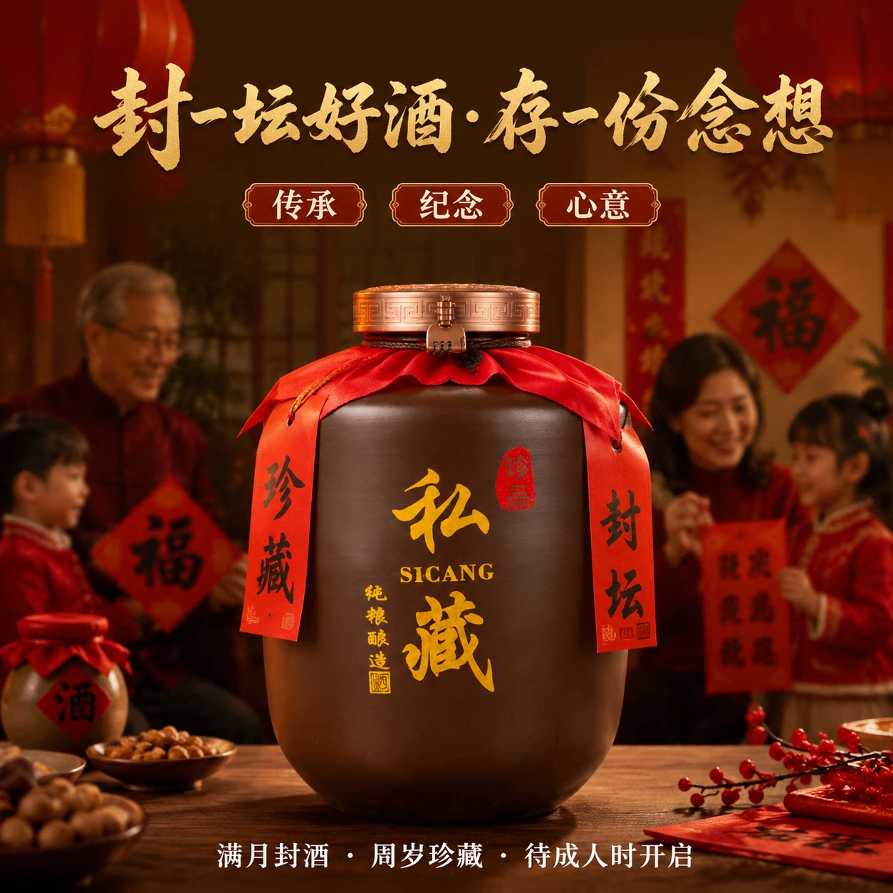 可定制新中式双面釉土陶酒壶