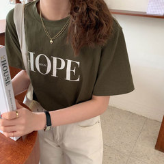 Real T-shirt women's simple and versatile spring new style with base coat and loose short sleeve top