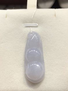 A货翡翠 天然翡翠玉豆子吊坠 满紫色荷兰豆玉坠 大富贵豆女士挂坠