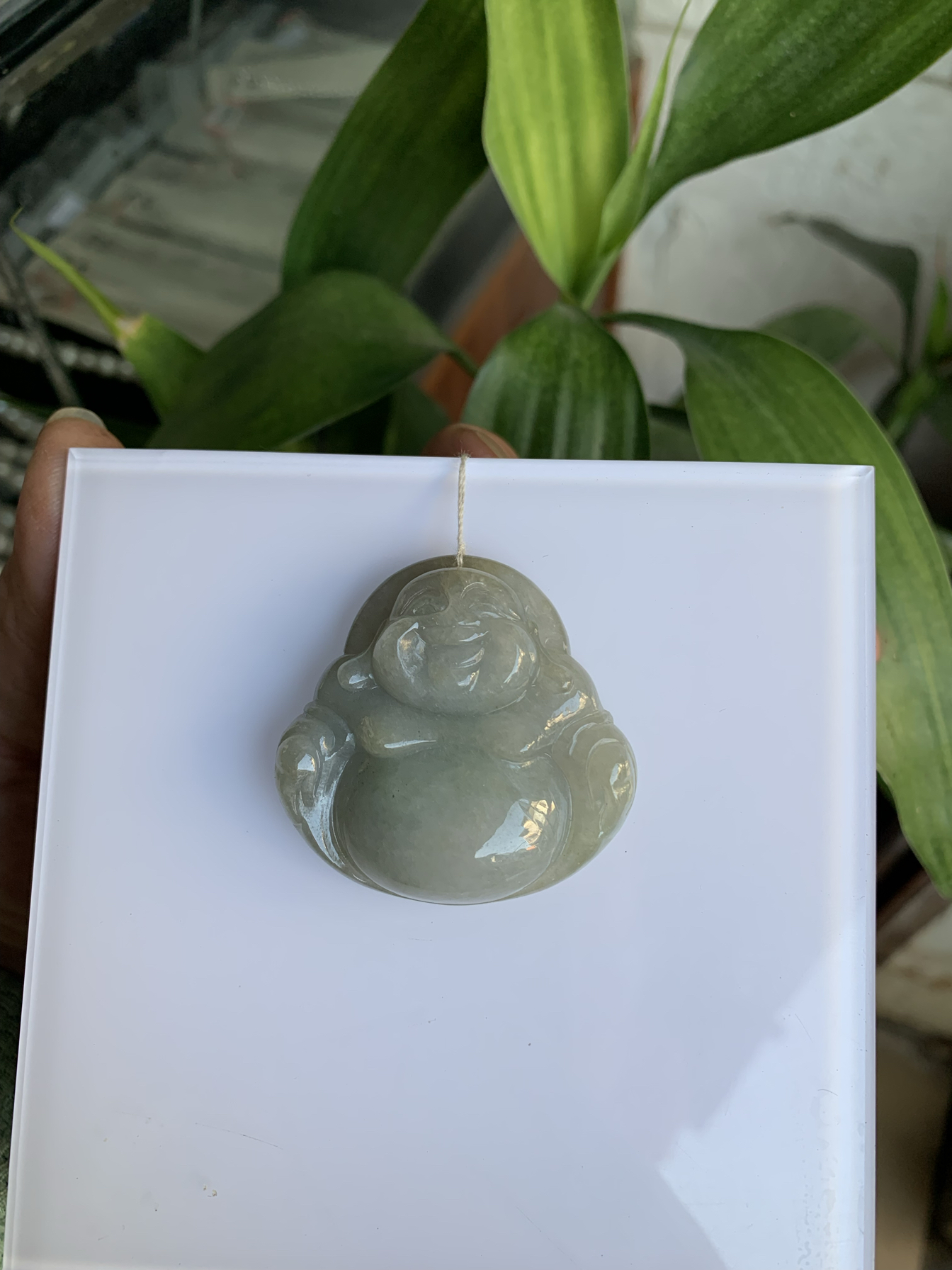 天然翡翠佛公吊坠弥勒佛挂件项坠缅甸A货玉石玉器大佛公女玉坠