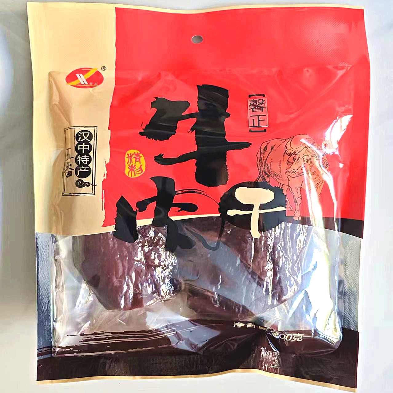 汉中牛肉干  西乡县馨正牌牛肉干500g  五香大块   好吃零食