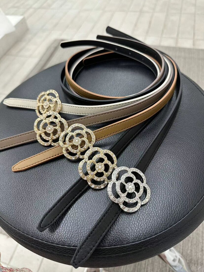 韩国东大门代购eo新款玫瑰花图案牛皮女腰带按扣款洋气百搭细腰带