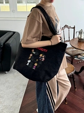 韩国东大门代购新款le.junev厚实帆布包简约百搭休闲女包