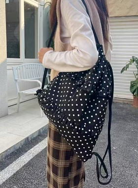 韩国东大门代购trou新款女包百搭洋气ins韩版时尚ins波点花边款