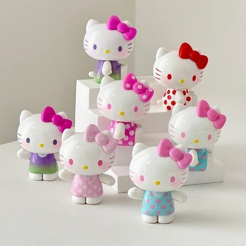 【非正】三丽鸥Hello Kitty 凯蒂猫夏日彩虹糖系列萌粒 迷你摆件