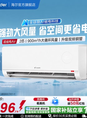 统帅空调2匹双排纯铜管神机一级能效挂机海尔出品超省电Air46LTA1