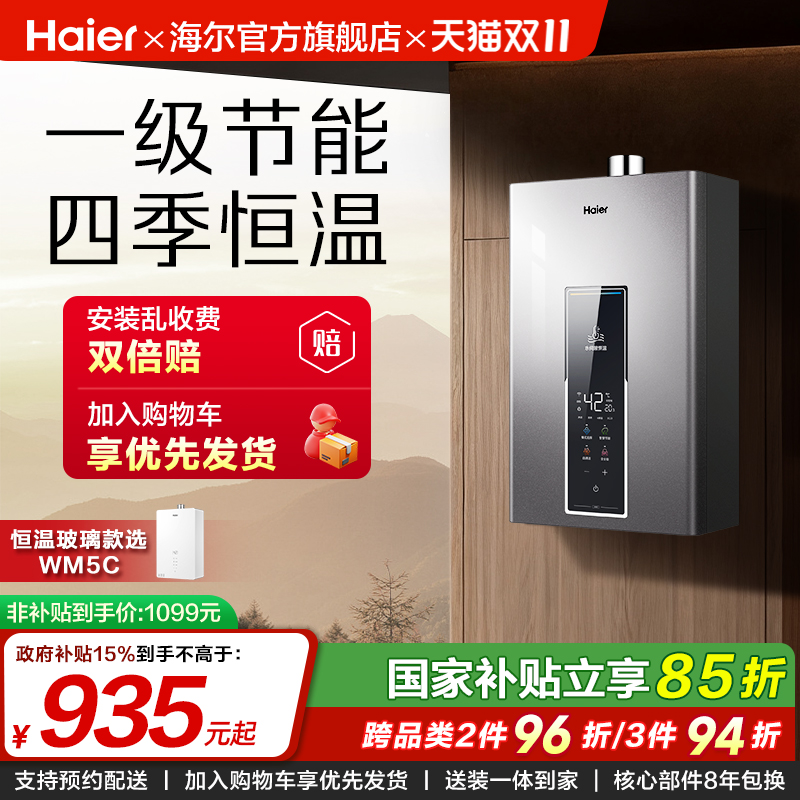 海尔恒温燃气热水器水伺服增压WM5