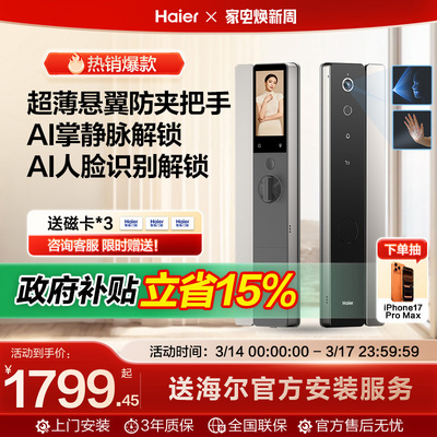 智慧锁体双电池超薄悬浮AI智能锁