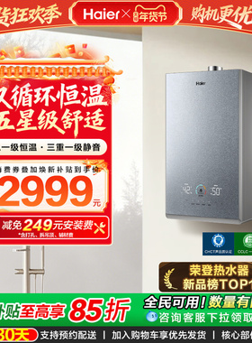 [换新补贴]海尔燃气热水器双循环天然气家用静音增压KL7S恒温官方