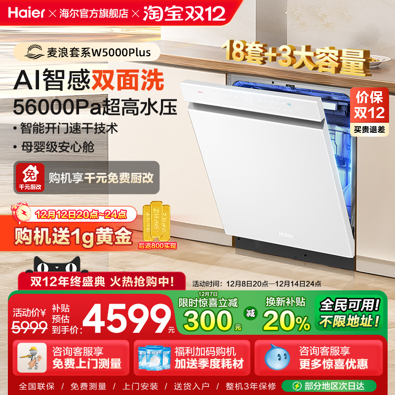 海尔18套双面洗洗碗机W5000Plus