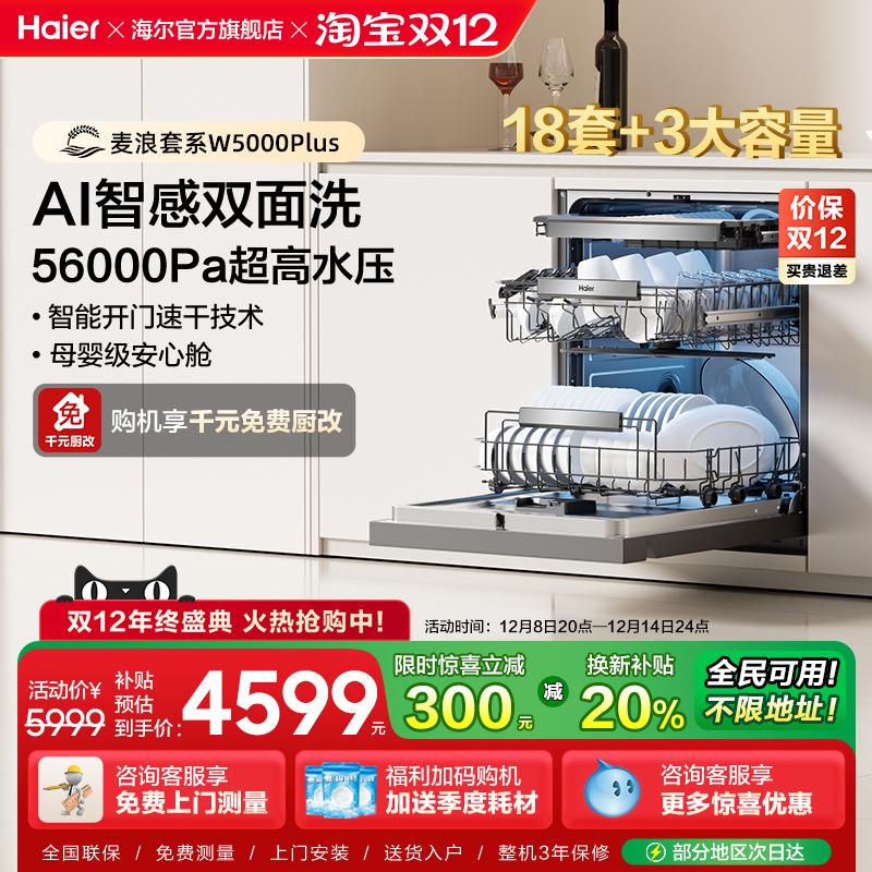 海尔18套双面洗洗碗机W5000Plus