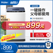 Haier/海尔 EB80M009 8公斤/kg全自动家用小型波轮洗衣机 大容量