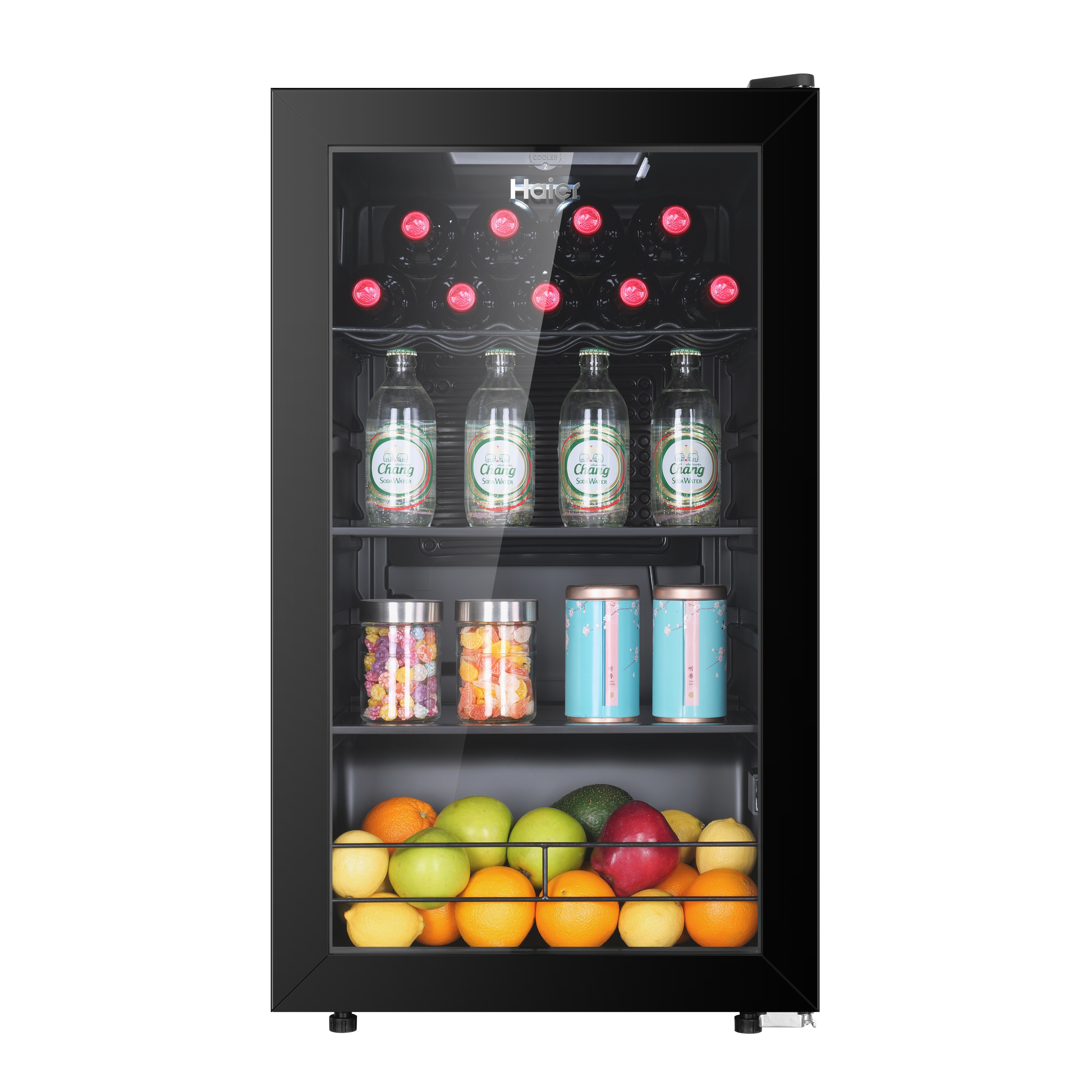 【新品】海尔冰吧96升时尚家用客厅茶叶柜饮料柜办公室冷藏小冰箱