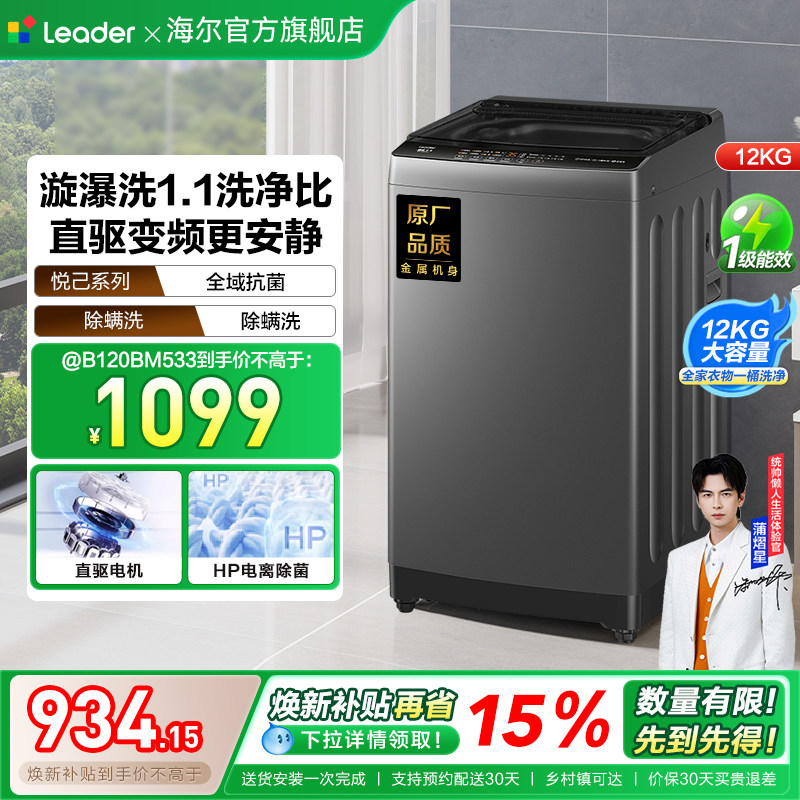 直驱变频海尔出品统帅波轮洗衣机12kg家用全自动大容量533