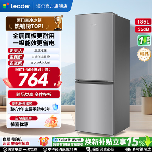 新国标一级海尔统帅186两门冰箱