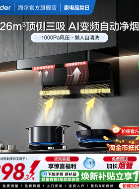 换新补贴 海尔出品统帅抽油烟机家用厨房变频大吸力抽烟机IQF9762