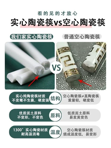 Настоящие керамические палочки для еды Цзиндэчжэнь, 2025, новые бытовые высококачественные китайские костяные фарфоровые противоскользящие, антибактериальные, устойчивые к плесени и высоким температурам