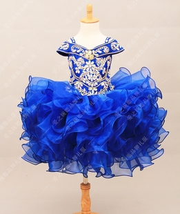 女童小主持人小礼服女童跳舞表演服 声乐类演出小短裙礼服