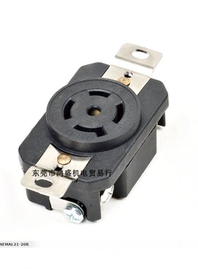 美式4P5W五孔工业插头插座NEMA L21-20/30PR 20/30A120/208V黑色