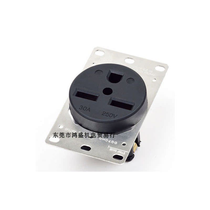 国产美式暗装NEMA 6-30R 30A125V三插电磁炉插座含盖板有金属线盒