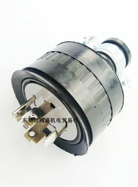 台湾LKEW隆光防水引挂式插头LK6420附橡胶套WF8420保障5KW用黑色