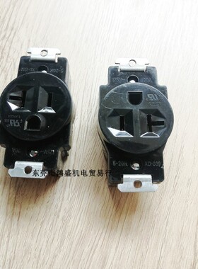 黑色美式单联暗装插座NEMA 5-20R 20a125v三孔34*68.8短支架款XD