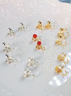 14k注金不褪色手工耳饰DIY配件材料手工蚊香盘耳夹空底托定制做