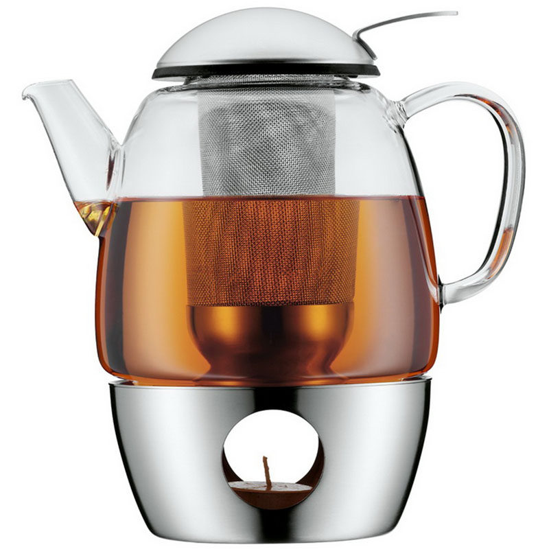 德国WMF福腾宝不锈钢欧式玻璃茶壶茶具带加温底座烛台蜡烛保温