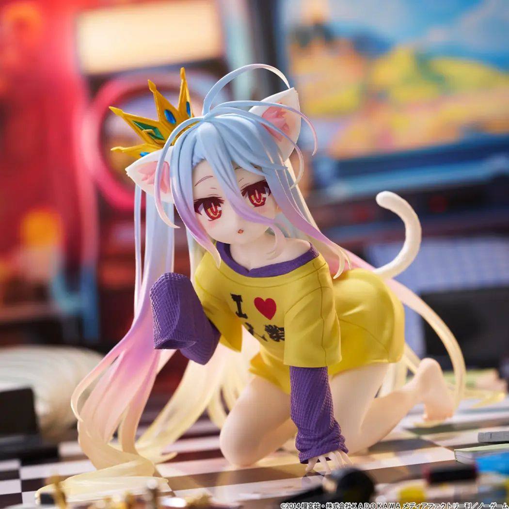 包邮正版现货TAITO Desktop Cute游戏人生白猫耳T恤 景品手办