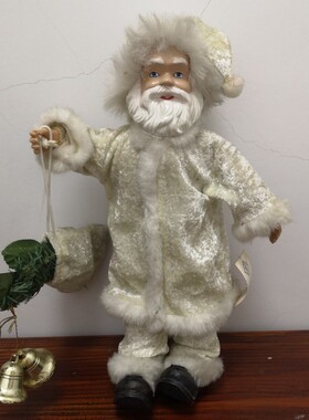 收藏样品中古玩具超级破旧 斑驳 发黄褪色旧白节日老人